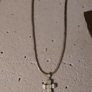 Mens32 inch sterling silver chain & cross